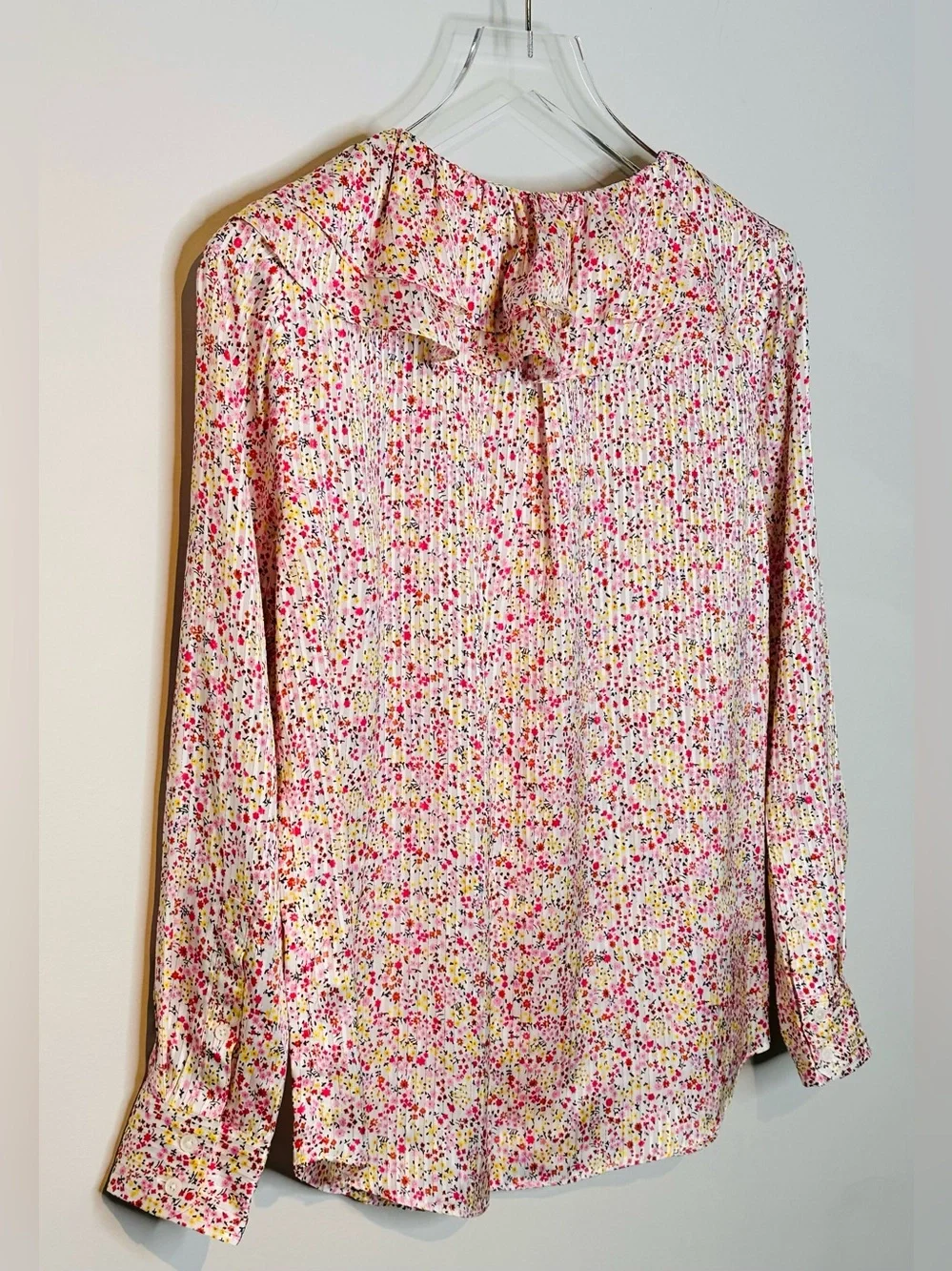 J.Crew Ruffle Field Day Floral Print Ivory Pink Blouse Shirt Top NWT